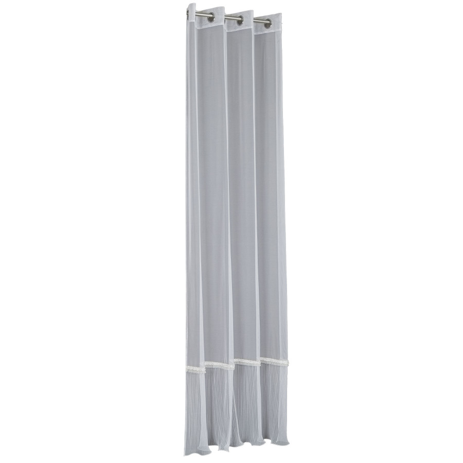ORENA Firana gotowa na przelotkach, szerokość 140cm x wysokość 250cm, kolor 001 biały