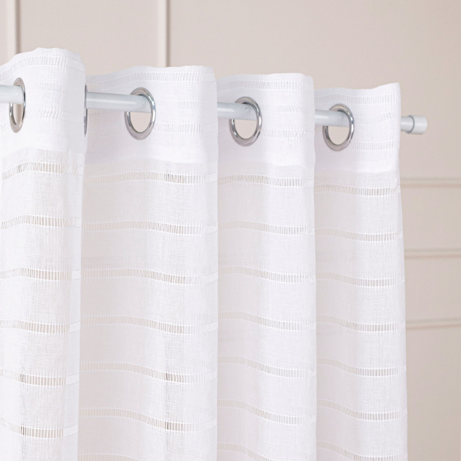 Firana gotowa na przelotkach, szerokość 300cm x wysokość 250cm, kolor 001 biały