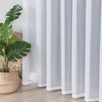 WOAL Firana gotowa na srebrnych przelotkach, szerokość 140 x wysokość 230cm, kolor 001 biały 2