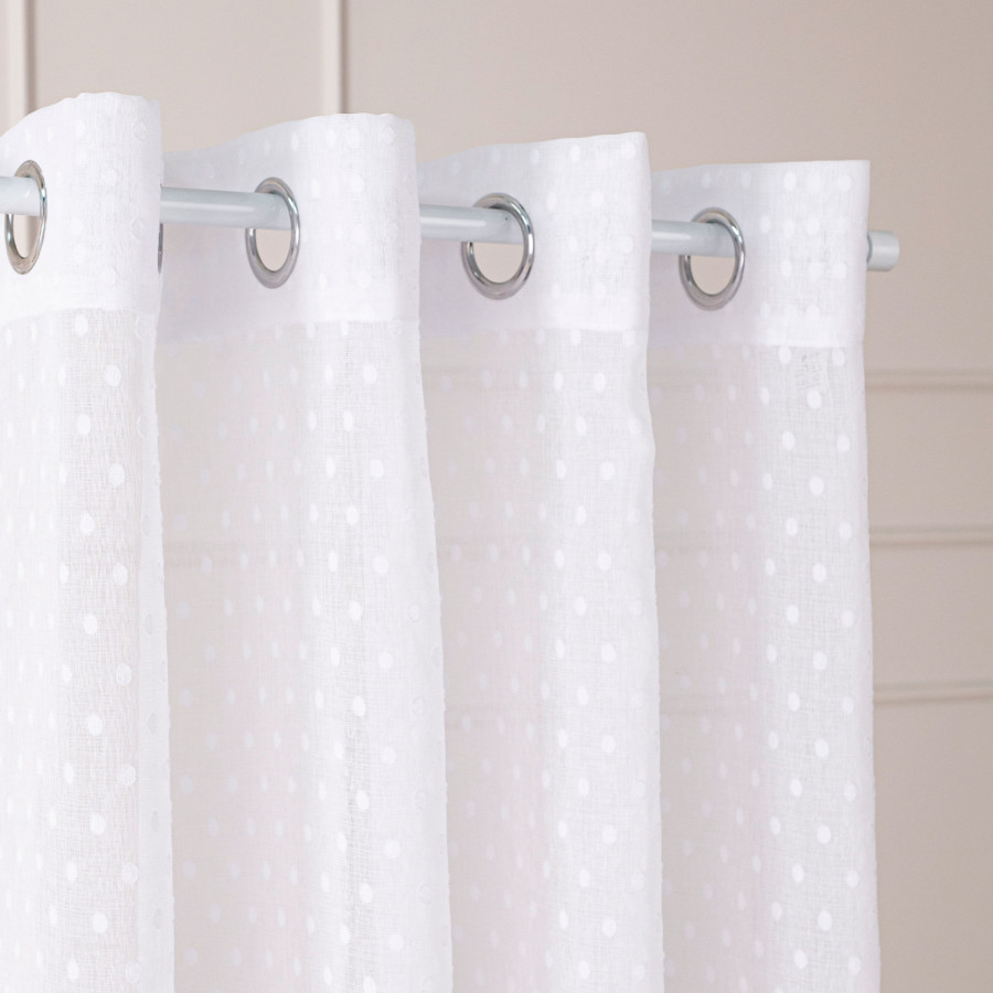 Firana gotowa na przelotkach, szerokość 140cm x wysokość 250cm, kolor 001 biały