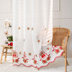 HOLLY Firana gotowa na przelotkach, szerokość 140cm x wysokość 250cm, kolor 001 biały