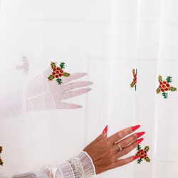 HOLLY Firana gotowa na przelotkach, szerokość 140cm x wysokość 250cm, kolor 001 biały