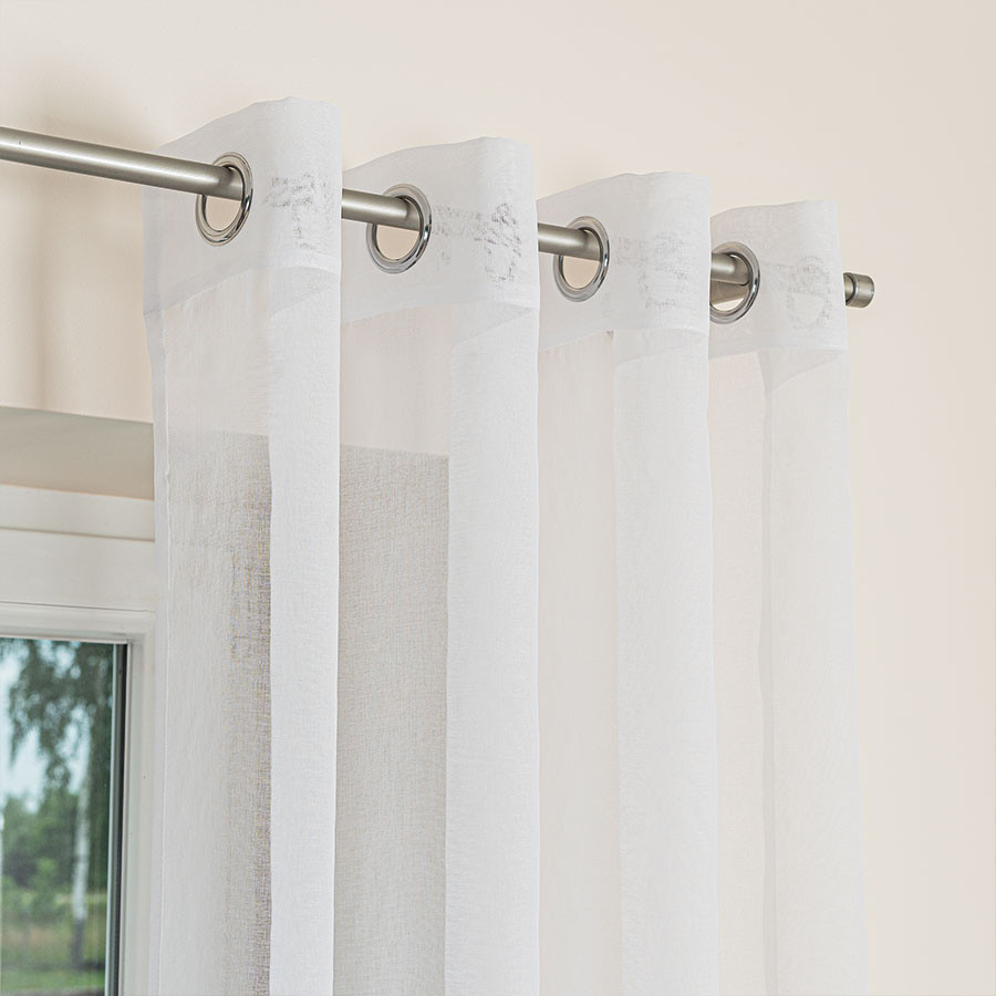 ETAMINA Firana gotowa na srebrnych przelotkach, szerokość 140 x wysokość 250cm, kolor 001 biały