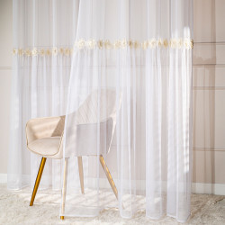 ISEN Firana gotowa na przelotkach, szerokość 140cm x wysokość 250cm, kolor 001 biały