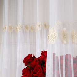 ISEN Firana gotowa na przelotkach, szerokość 140cm x wysokość 250cm, kolor 001 biały