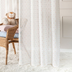 AURA Firana gotowa na przelotkach, szerokość 140cm x wysokość 250cm, kolor 001 biały