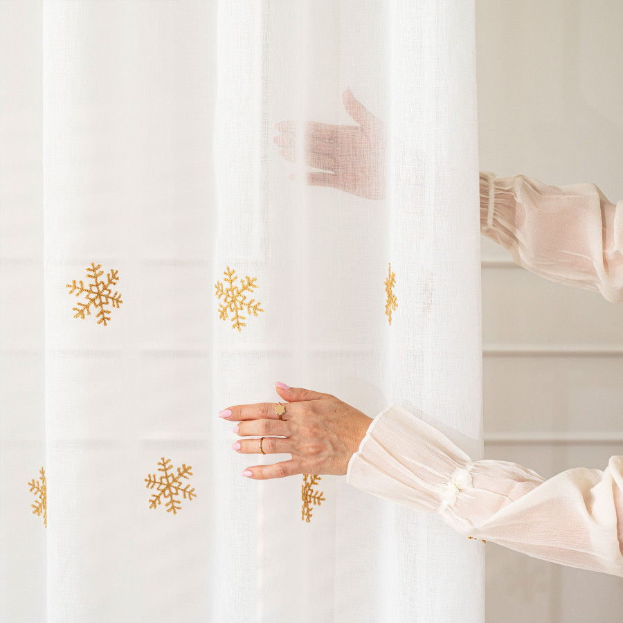 NOELLE Firana gotowa na przelotkach, szerokość 140cm x wysokość 250cm, kolor 001 biały