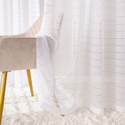 Firana gotowa na przelotkach, szerokość 140cm x wysokość 250cm, kolor 001 biały