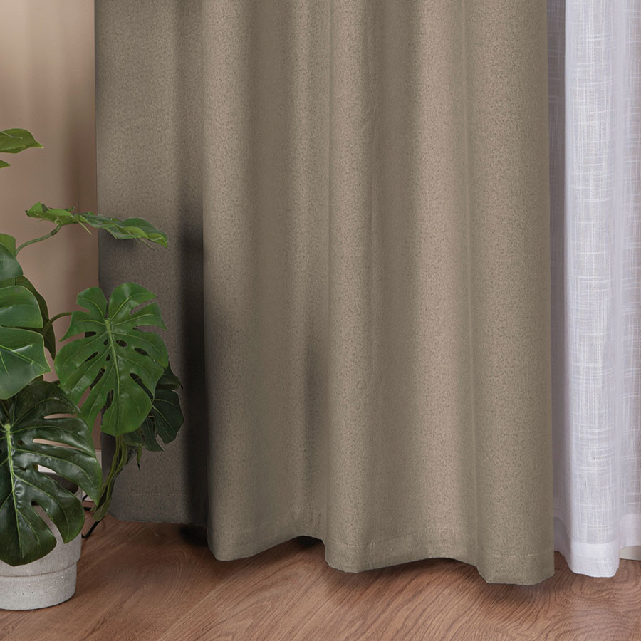 SUPER BLACKOUT Zasłona gotowa na taśmie, szerokość 140 x wysokość 250, kolor 205 szarobeżowy