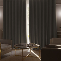 SUPER BLACKOUT Zasłona gotowa na taśmie, szerokość 140 x wysokość 250, kolor 205 szarobeżowy