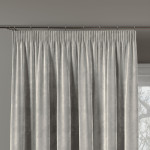 VELVI zasłona na taśmie marszczącej welwetowa pastelowy szary gładka 140x260 cm