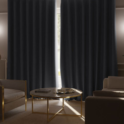 SUPER BLACKOUT Zasłona gotowa na taśmie, szerokość 140 x wysokość 230, kolor 023 ciemny szary