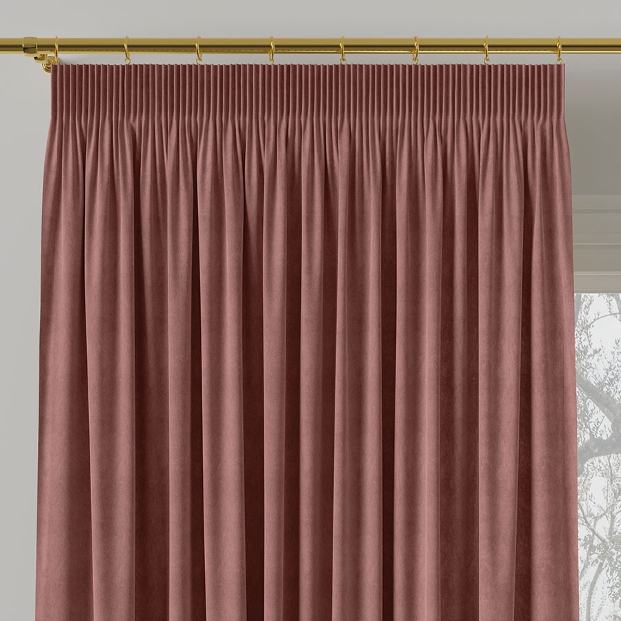 MILAS Zasłona gotowa na taśmie, szerokość 140 x wysokość 260cm, kolor 019 pudrowy różowy, ciemny