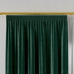 VELVI Zasłona gotowa na taśmie, szerokość 140 x wysokość 230cm, kolor 012 szmaragdowy zielony 