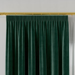VELVI zasłona na taśmie marszczącej welwetowa zielona 140x230 cm