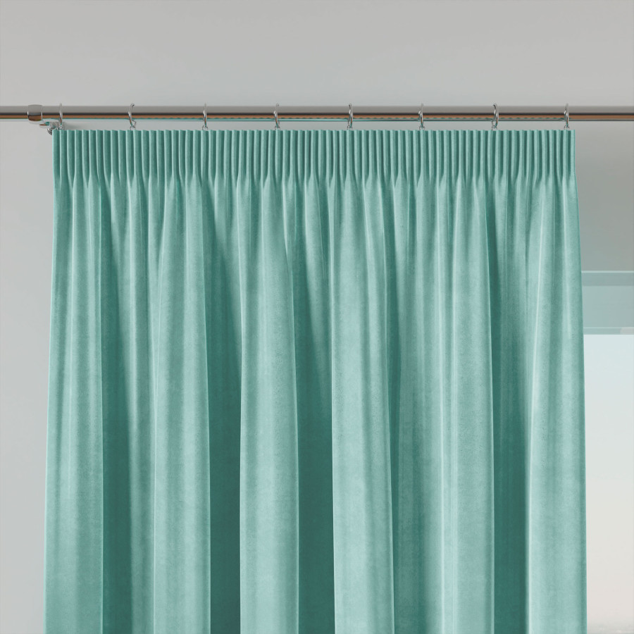 VELVI Zasłona gotowa na taśmie, szerokość 140 x wysokość 230cm, kolor 007 miętowy