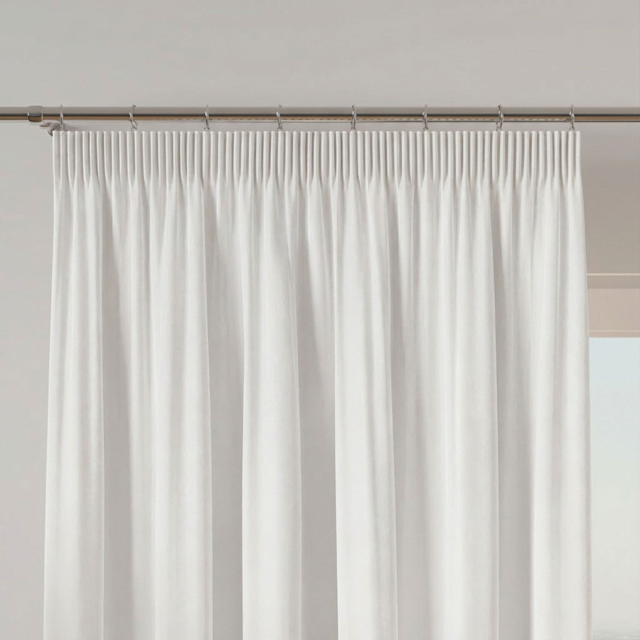 VELVI Zasłona gotowa na taśmie, szerokość 140 x wysokość 240cm, kolor 101 biały