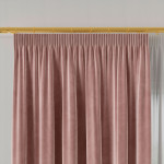 VELVI zasłona na taśmie marszczącej welwetowa różowa gładka 140x260 cm