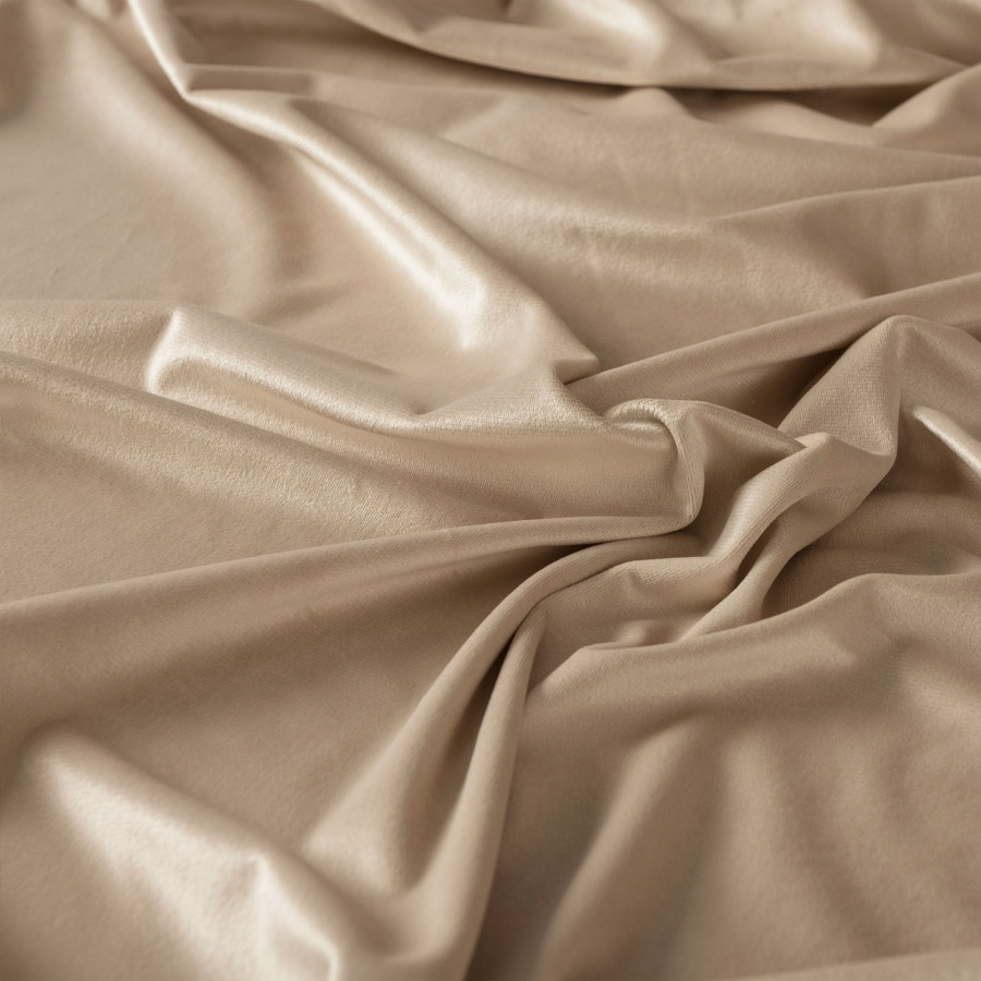 VELVI Zasłona gotowa na taśmie, szerokość 140 x wysokość 240cm, kolor 015 ciemny kremowy