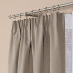 SUPER BLACKOUT zasłona na taśmie marszczącej blackout ciemny beżowy 140x230 cm