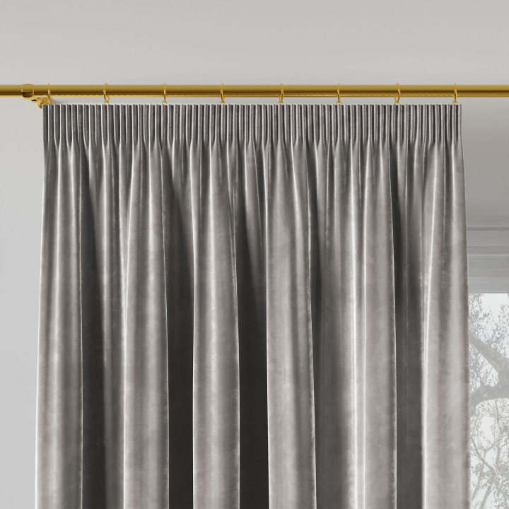 VELVI Zasłona gotowa na taśmie, szerokość 140 x wysokość 250cm, kolor 005 jasny szary 