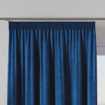 VELVI zasłona gotowa na taśmie marszczącej welwetowa granatowa gładka 140x240 cm