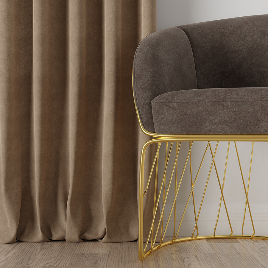 MILAS Zasłona gotowa na taśmie, szerokość 140 x wysokość 260cm, kolor 007 ciemny kawowy