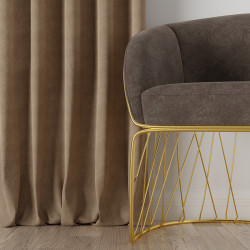 MILAS Zasłona gotowa na taśmie, szerokość 140 x wysokość 260cm, kolor 007 ciemny kawowy