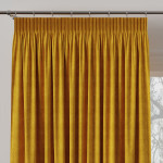 MILAS zasłona na taśmie marszczącej welwetowa żółta gładka 140x260 cm