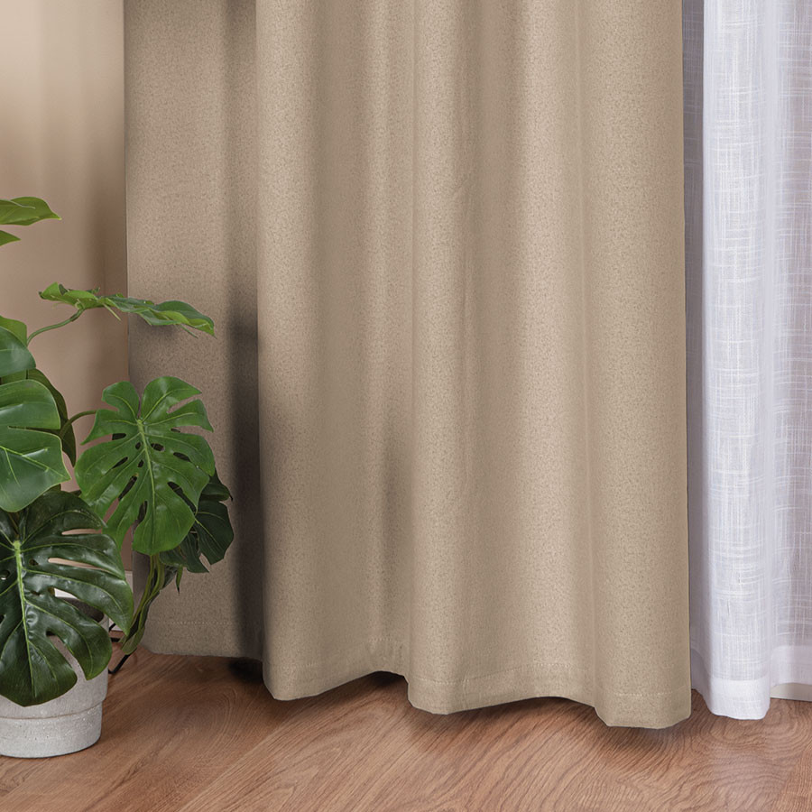 SUPER BLACKOUT Zasłona gotowa na taśmie, szerokość 140 x wysokość 250, kolor 005 beżowy