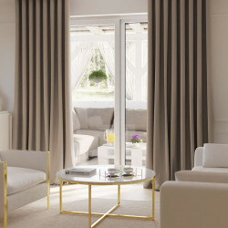 SUPER BLACKOUT Zasłona gotowa na taśmie, szerokość 140 x wysokość 250, kolor 005 beżowy