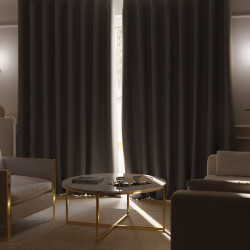 SUPER BLACKOUT Zasłona gotowa na taśmie, szerokość 140 x wysokość 250, kolor 005 beżowy