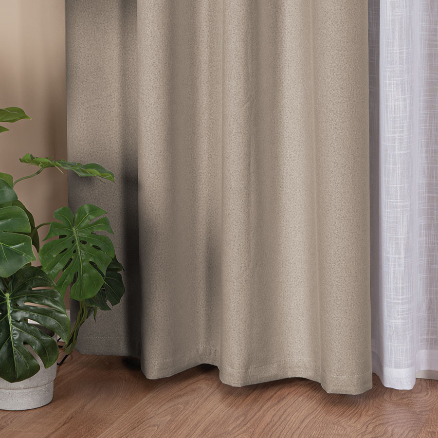 SUPER BLACKOUT Zasłona gotowa na taśmie, szerokość 140 x wysokość 250, kolor 025 ciemny beżowy