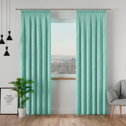 VELVI Zasłona gotowa na taśmie, szerokość 140 x wysokość 240cm, kolor 007 miętowy