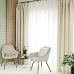 MOLLY Zasłona gotowa na taśmie, szerokość 140cm x wysokość 250cm, kolor 804 kremowy
