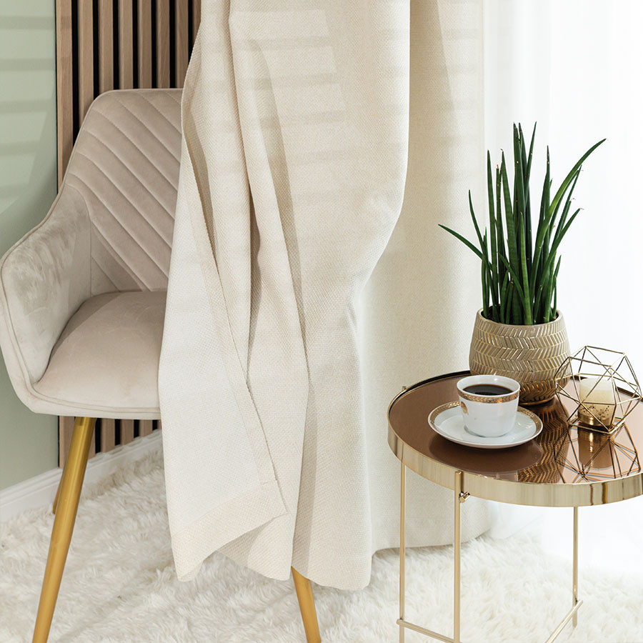 MOLLY Zasłona gotowa na taśmie, szerokość 140cm x wysokość 250cm, kolor 804 kremowy