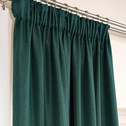 JODEŁKA Zasłona gotowa na taśmie, szerokość 140cm x wysokość 250cm, kolor 012 butelkowa zieleń