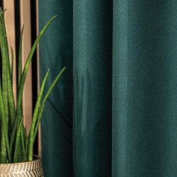 JODEŁKA Zasłona gotowa na taśmie, szerokość 140cm x wysokość 250cm, kolor 012 butelkowa zieleń