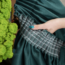 JODEŁKA Zasłona gotowa na taśmie, szerokość 140cm x wysokość 250cm, kolor 012 butelkowa zieleń