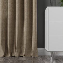 MILAS Zasłona gotowa na taśmie, szerokość 140 x wysokość 260cm, kolor 043 ciemny ciepły beż 