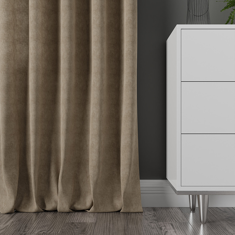 MILAS Zasłona gotowa na taśmie, szerokość 140 x wysokość 260cm, kolor 043 ciemny ciepły beż