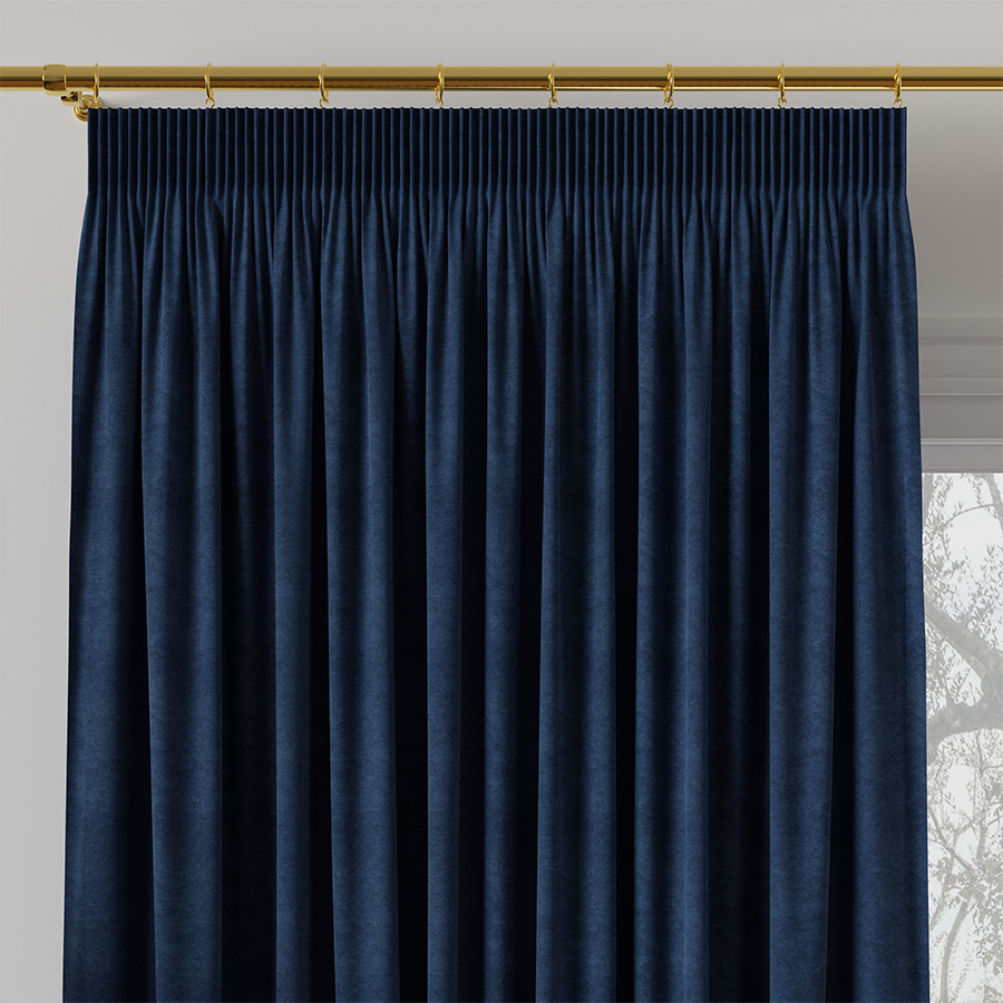 MILAS Zasłona gotowa na taśmie, szerokość 140 x wysokość 260cm, kolor 037 ciemny niebieski