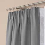 SUPER BLACKOUT zasłona na taśmie marszczącej blackout szara gładka 140x250 cm