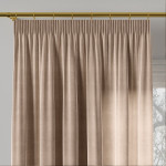 VELVI zasłona na taśmie marszczącej welwetowa jasny beżowy gładka 140x230 cm
