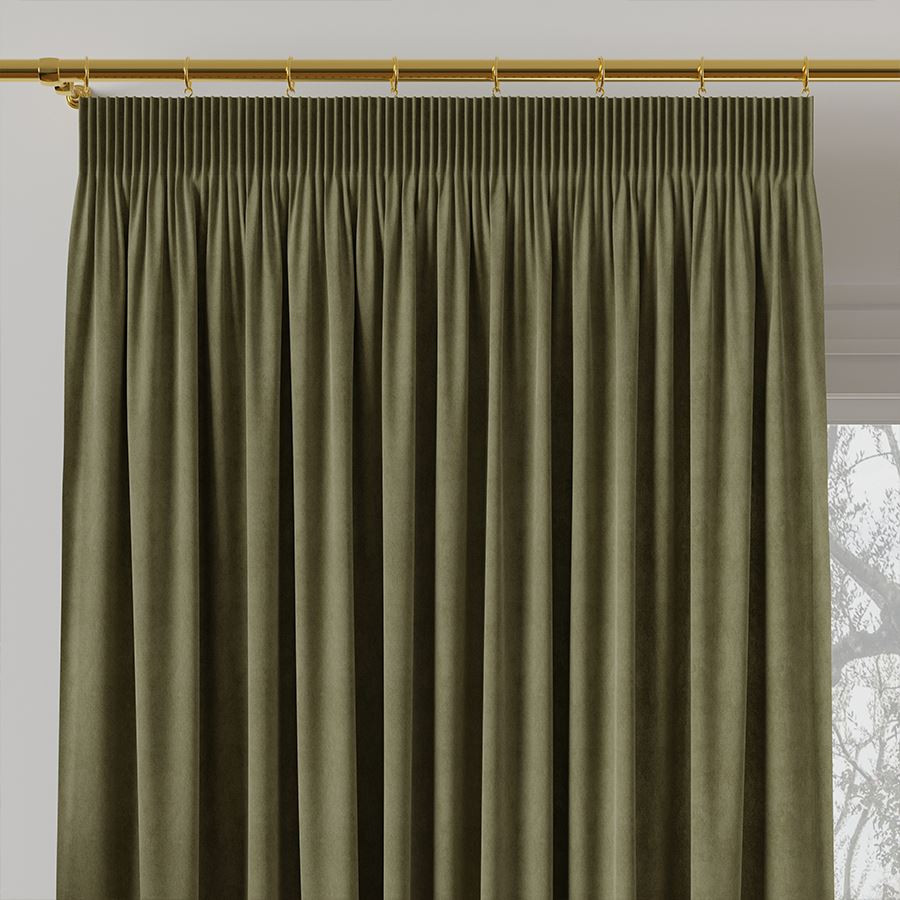 MILAS Zasłona gotowa na taśmie, szerokość 140 x wysokość 260cm, kolor 364 ciemny szarozielony