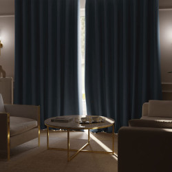 SUPER BLACKOUT Zasłona gotowa na taśmie, szerokość 140 x wysokość 250, kolor 019 niebieski