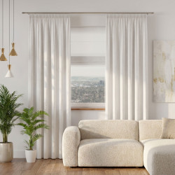 VELVI Zasłona gotowa na taśmie, szerokość 140 x wysokość 250cm, kolor 101 biały