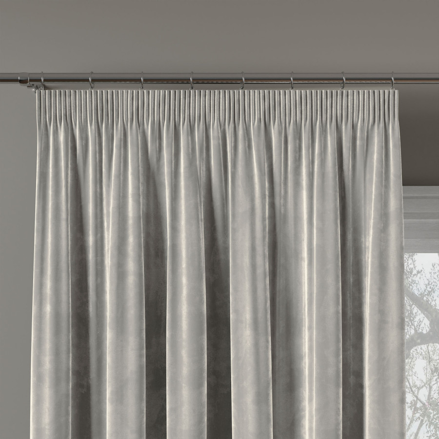 VELVI Zasłona gotowa na taśmie, szerokość 140 x wysokość 240cm, kolor 021 pastelowy szary