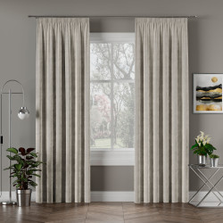 VELVI Zasłona gotowa na taśmie, szerokość 140 x wysokość 240cm, kolor 021 pastelowy szary