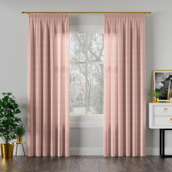 VELVI Zasłona gotowa na taśmie, szerokość 140 x wysokość 260cm, kolor 004 pudrowy różowy